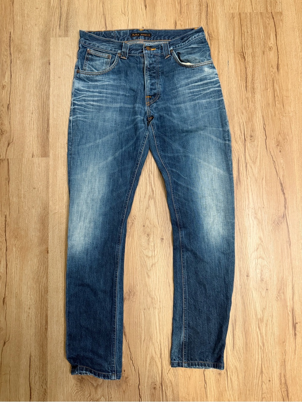 Nudie Jeans Slim Straight Faded Indigo Denim 31x32